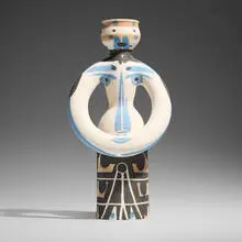 Pablo Picasso, Lampe femme, 1955, white earthenware clay with decoration in engobes