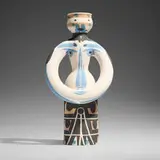 Lampe femme by Pablo Picasso, 1955, white earthenware clay with decoration in engobes, sold Apr 2025