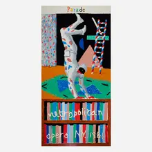 Parade, Metropolitan Opera poster by David Hockney, 1981, screenprint in colors, sold Apr 2025