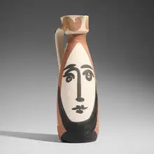 Pablo Picasso, Visage, 1955, white earthenware with engobe decoration