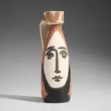 Visage by Pablo Picasso, 1955, white earthenware with engobe decoration, sold Apr 2025