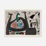 Untitled (from Le Lézard aux plumes d'or series) by Joan Miró, 1971, lithograph in colors on Japan Nacre, sold Apr 2025