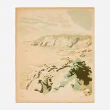 Isle au Haut by Fairfield Porter, lithograph in colors, sold Apr 2025