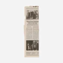 Vik Muniz, Missing Pieces of Stonehenge Found on Greek Island (from the Personal Articles series), 1993-2000, commercial offset press on newsprint