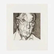 New Yorker by Lucian Freud, 2006, etching on Somerset White, sold Apr 2025