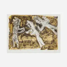 Vacations by Jean Dubuffet, 1953, lithograph in colors, sold Apr 2025