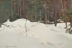 Alexei Stepanov, Winter Forest, Oil on canvas laid on board