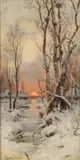 Mikhail Pomeranzev, Sunset, Oil on canvas