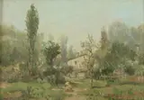 Ivan Pokhitonov, Landscape with Children, Oil on board