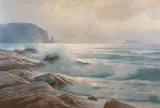 Johannes Harders, Seascape, Oil on canvas