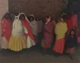 Elias J. Rivera, Women Gathering, Oil on canvas