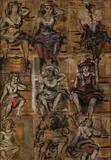 Reginald Marsh, Untitled, FIGURE STUDIES, oil on board