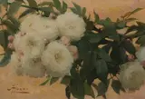 Alfred Georges Hoen, Camellia Branch, Oil on canvas
