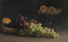 Herbert E. Evans, Still Life with Fruit, Oil on canvas