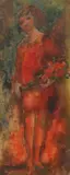 Eugenia Woolman, The Red Bouquet, Oil on paper