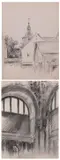 Pierce Rice, Military Themes, ARCHITECTURAL AND FIGURE STUDIES, pencil, charcoal, pastel and ink on paper