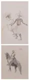 Pierce Rice, Military Themes, LANDSCAPES AND FIGURE STUDIES, pencil, charcoal, pastel and ink on paper
