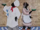 Kathleen Wilson, In the Kitchen, Color lithograph