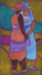 Ann Tanksley, Friends, Color etching - Plate: 8 1/2 in. x 4 3/4 in