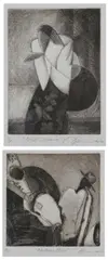 Joseph Holston Jr, RHYTHMIC BLUES and NIGHT DREAMIN': TWO WORKS, each signed, Etching and aquatint - First, plate: 7 3/4 in. x 7 3/4 in.; second, plate: 7 3/4 in. x 5 3/4 in