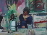 William Tolliver, Woman with Wine Glass, Color offset lithograph