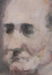 Robert D'Arista, Untitled, HEAD OF MAN and PROFILE OF MAN: TWO WORKS, first, oil on board; second, etching on paper - First: 10 3/4 in. x 7 1/4 in.; second, plate: 7 in. x 8 1/4 in