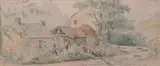 Tarbet, Cottage by a Stream, Watercolor on paper