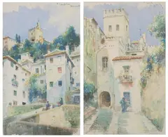 F. Candelas, SEVILLA and GRANADA: TWO WORKS, each signed and located upper right, Watercolor on paper