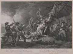 The Death of General Montgomery at Quebec by John Trumbull, Black and white engraving by W, sold Apr 2008
