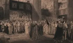 Edwin Austin Abbey, The Coronation of Edward VII, Pencil signature bottom left corner
