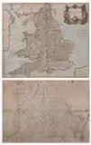 Samuel Lewis, THE STATE OF VIRGINIA FROM THE BEST AUTHORITIES, 1794, from Carey's American Atlas, Together with: ROBERT MORDEN (English, 17th-18th centuries) ENGLAND, 1695 or later, engraving with hand coloring. 14 in. x 16 1/2 in