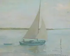 Boris Solotareff, Sailboat, Oil on board