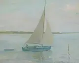 Boris Solotareff, Sailboat, Oil on board