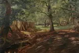 Woodland Scene with Cows by Continental School, Oil on canvas, sold Apr 2008