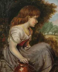 T. Greig, At the Spring, Oil on canvas