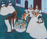 Lucia Basico, Flores Para Yemanja, Oil on canvas