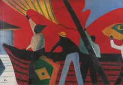 Brazilian School, Coffee Loaders, Oil on canvas