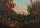 Untitled by American School, FISHING ON THE RIVER, oil on canvas, sold Apr 2008