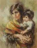 Lisette De Winne, Mother and Child, Oil on canvas