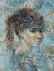 B. Waren Allin, Little Girl, Oil on masonite