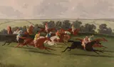 Benjamin Herring Jr, Untitled, THE STEEPLE CHASE RACE, oil on canvas