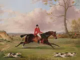 George Henry Laporte, Huntsman in Landscape, Oil on canvas