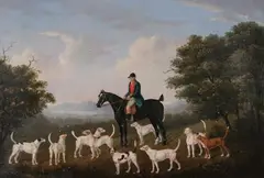 John F. Harrison, Squire Jenkins of Llanharan House Glamorgan and His Hounds, Oil on canvas