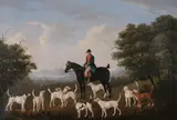 John F. Harrison, Squire Jenkins of Llanharan House Glamorgan and His Hounds, Oil on canvas