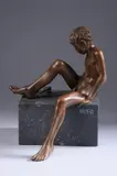 Wim van der Kant, Bufo, Bronze with a golden-brown patina - Height: 10 1/2 in