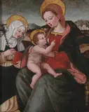 Madonna and Child with Saint by Italian School, Oil on panel, sold Apr 2008