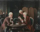 Carl Schleicher, The Winning Hand, Oil on panel