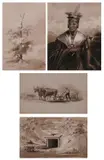SKETCHBOOK consisting of approximately 56 watercolors and drawings depicting Western and other subjects, including: American Indians by American School, Watercolor, brown ink, and graphite on paper - Approx. 8 in. x 6 1/2 in, sold Apr 2008