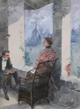 Oscar E. Berninghaus, Couple on Terrace