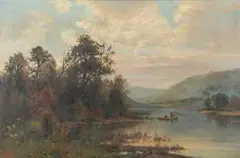 C. Philipp Weber, Fishing Near the Water'S Edge, Oil on canvas